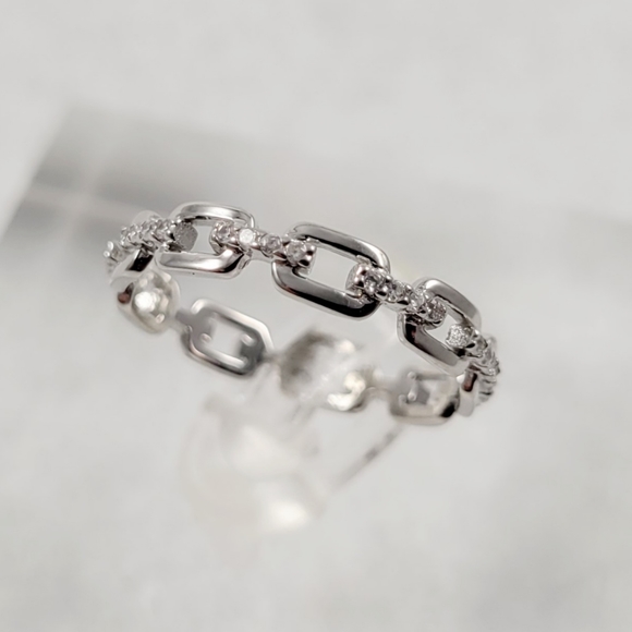 Sterling Silver Link Eternity Band - Picture 14 of 14
